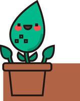 A cute plant in a pot with a smiley face vector