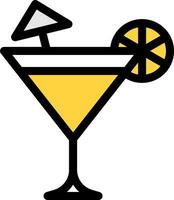 A martini with a lemon slice on top vector