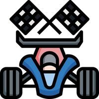 A racing car with checkered flags on it vector