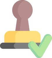 A stamp with a tick and a check mark vector