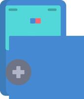 A blue wallet with a plus sign on it vector