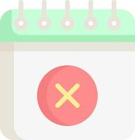 An icon of a calendar with an x on it vector