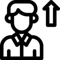 A man with an arrow pointing up and a person with a tie vector