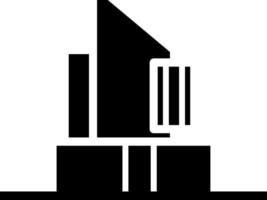 A black and white logo of a building vector