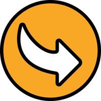 A yellow circle with an arrow pointing to the left vector