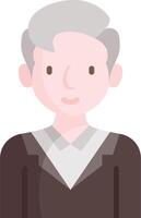 An old man with gray hair and a white shirt vector