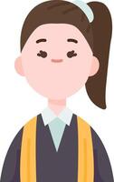 A girl in a school uniform with a ponytail vector