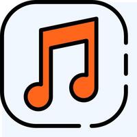 Music icon with orange and black music note vector