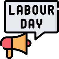 Labour day speech bubble with megaphone vector