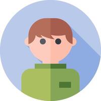 A flat icon of a boy with long hair vector