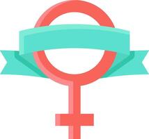 A female symbol with a ribbon around it vector