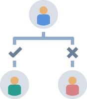 A diagram of a person with a check mark and a person with a cross vector