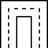 A black and white line drawing of a door vector
