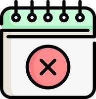 A calendar with an x on it vector