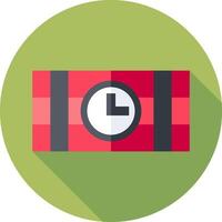 A red and black striped bandana with a clock on it vector