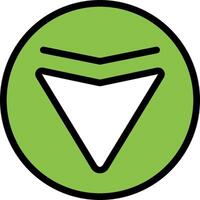 A green and black arrow with a triangle on it vector