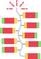 A diagram of a line of red and green tubes vector