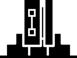 A black and white image of a tower vector