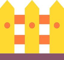 A fence with two yellow posts and a purple background vector