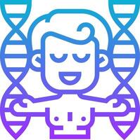 A man with a dna molecule in his hands vector