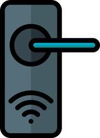 A wifi device with a blue light vector