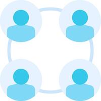 A circle with four people in it vector
