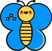 A cartoon butterfly with a smiley face vector