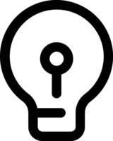 A black and white light bulb icon vector