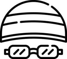 A black and white image of a hat and glasses vector