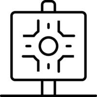 A black and white icon of a compass vector