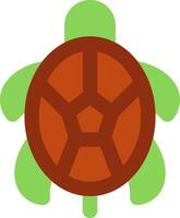 A turtle with a green shell and brown shell vector