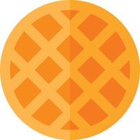 An orange waffle with a checkered pattern vector