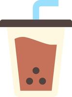 A cup of bubble tea with a straw vector