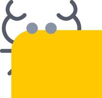 A yellow rectangle with two gray eyes vector