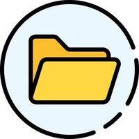 A folder icon in a circle vector
