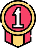 A one badge with the number one in the center vector
