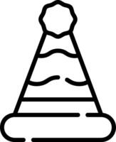 A black and white image of a party hat vector