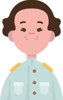 A cartoon of a man in military uniform vector