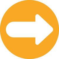 A yellow circle with an arrow pointing to the right vector