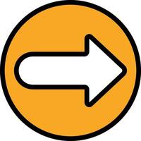 A yellow circle with an arrow pointing to the right vector