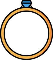 An illustration of a ring with a diamond on it vector