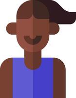 A woman with a ponytail and a blue top vector