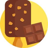 Chocolate ice cream and chocolate bar vector