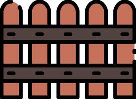A fence with wooden posts and a wooden fence vector
