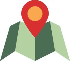 A map pin on a green map vector