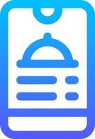 A blue and white icon with a tray of food vector