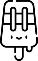 A black and white ice cream with a smiley face vector