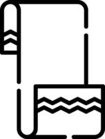 A black and white image of a scroll with a wave pattern vector