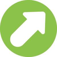 A green circle with an arrow pointing up vector