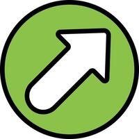 A green circle with an arrow pointing up vector